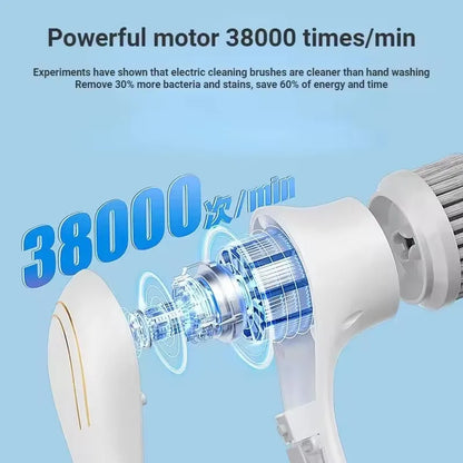 Electric Spin Cleaning Brush with 5 PCS Heads Wireless Handheld Scrubber Suitable Scrub Brush for Bathroom Kitchen Bathtub Tile